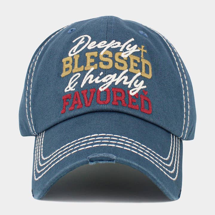 Sensibling Corp. - Wholesale Baseball Cap - Women's - Deeply Blessed and highly Favored Message Vintage Baseball Cap3