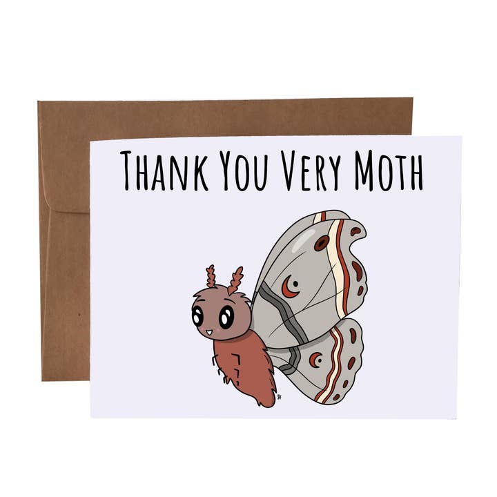 SKP ink - Wholesale Thank You Card - Thank You Very Moth Pun Greeting Card
