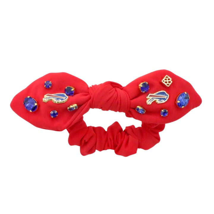 Buffalo Bills Red Logo Bow Scrunchie for wholesale by Brianna Cannon