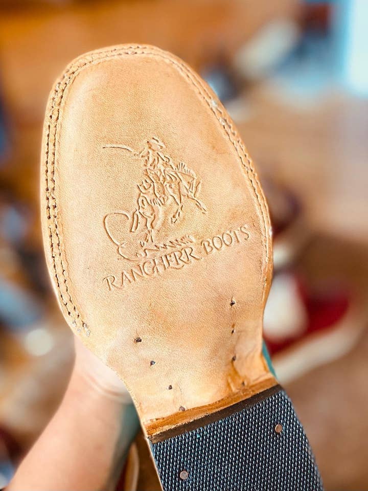 Size 2Y (21 cm) Purple x Mint Stripe Rodeo Rancherr Boot for wholesale by Rancherr Boots