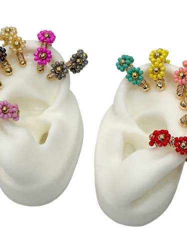 Floral Beaded Earcuffs for wholesale by Showy LLC