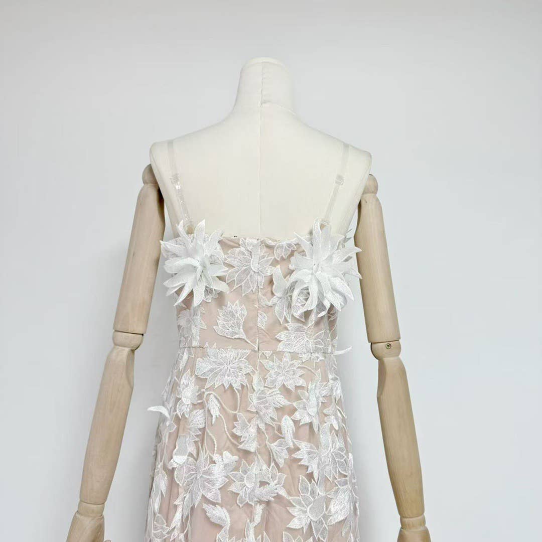 Productseeker - Vente Robe – femme - Robe d'été élégante en maille avec broderie 3D et bustier tube21