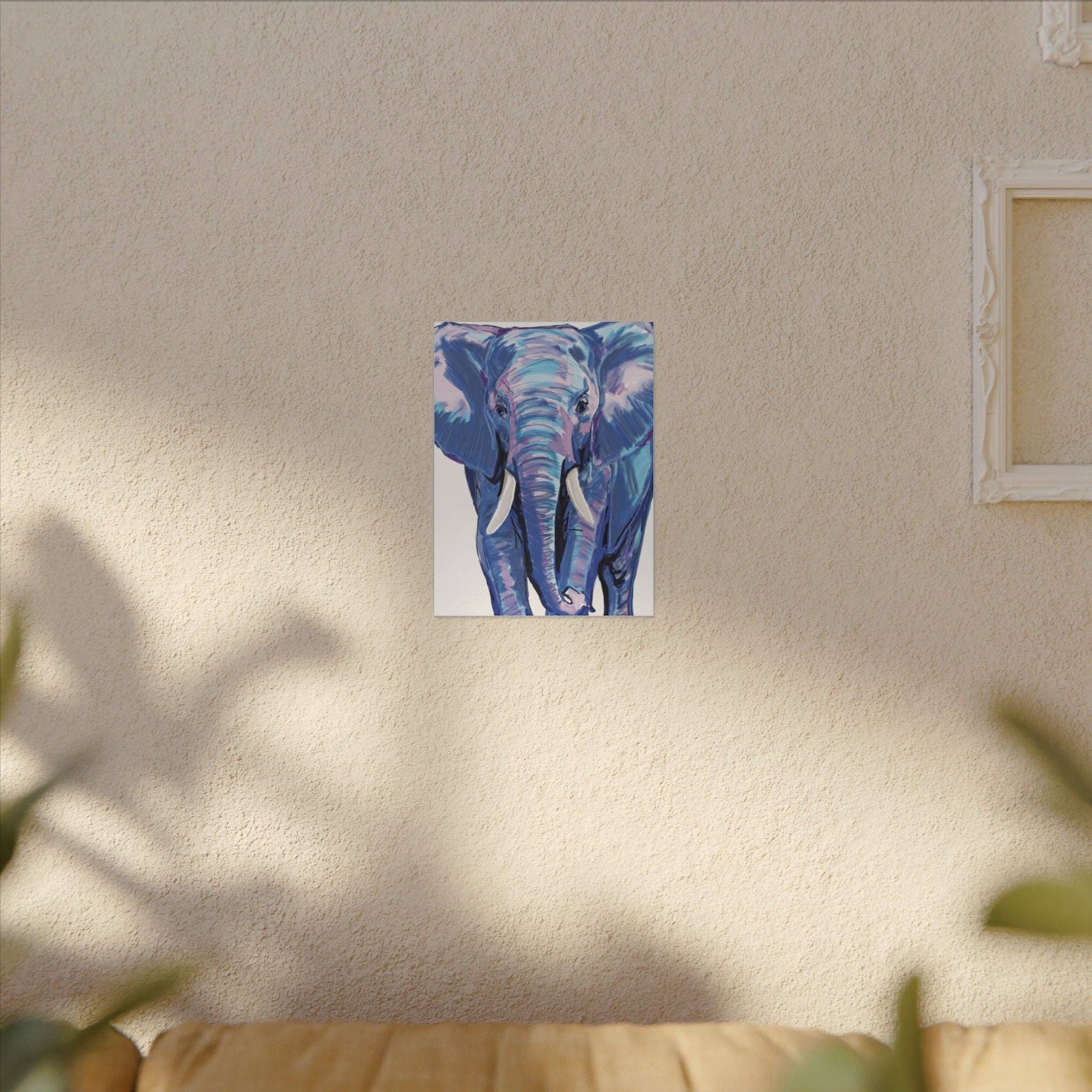 Blue Cava - Wholesale Art Print - Blue and Pink Elephant Canvas Art - Colorful Elephant Wall Décor13