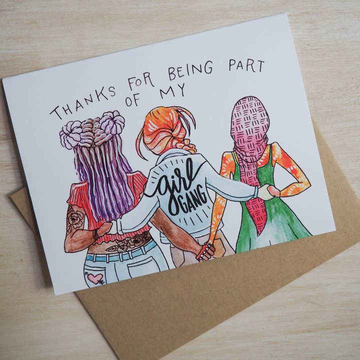 Girl Gang Grußkarte für den Großhandel von The Moxie Fox
