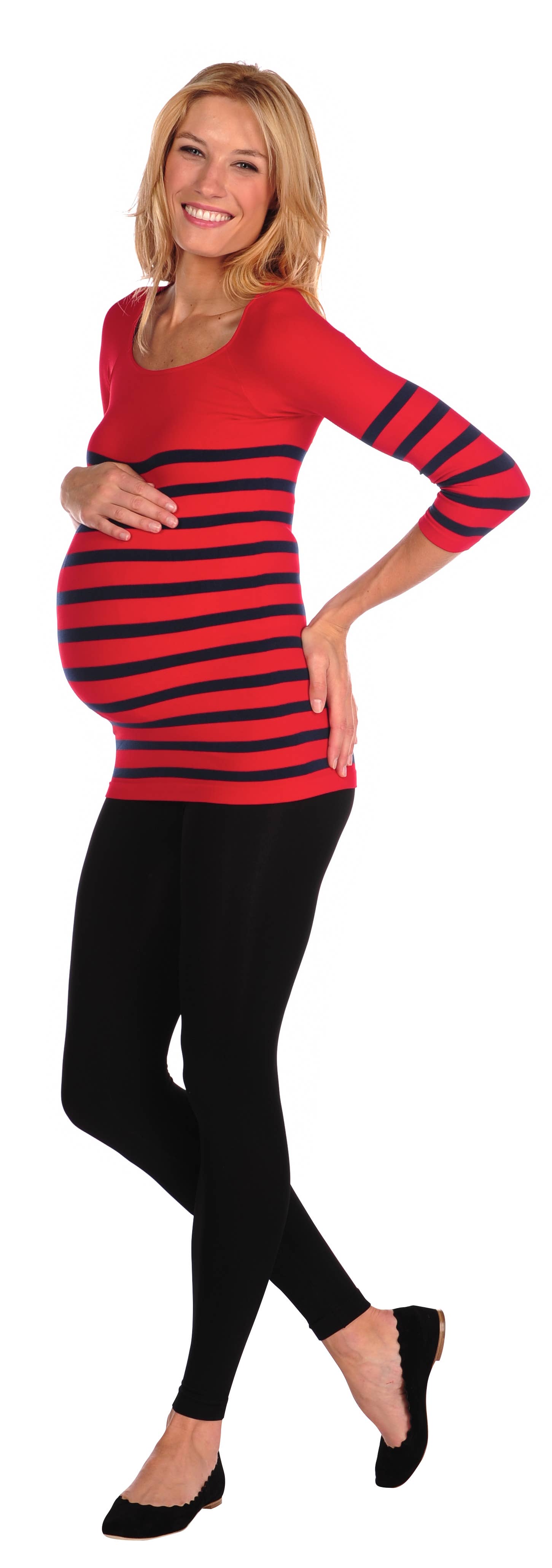 TINA Stephens Italy/Tees By Tina - Wholesale Knit Top - Women's - Nautical Stripe 3/4 Sleeve (501Q)2