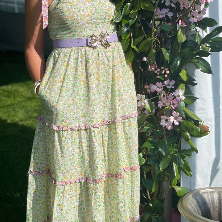 Cesoli - Wholesale Belt - Women's - Lilac & Cornflower Reversible Leather Belt6