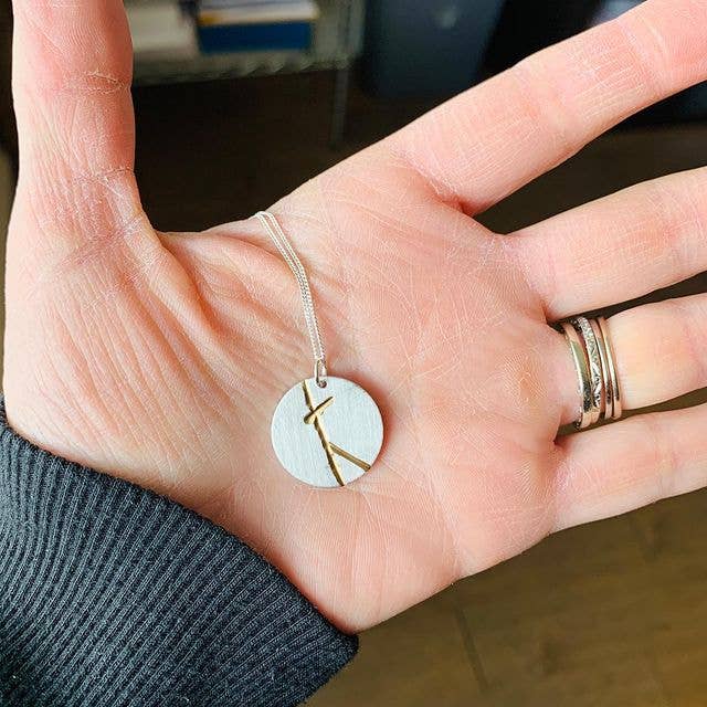 Graceful Sage - Wholesale Pendant/Charm Necklace - Kintsugi Necklace for Women, Imperfection kintsugi jewelry4