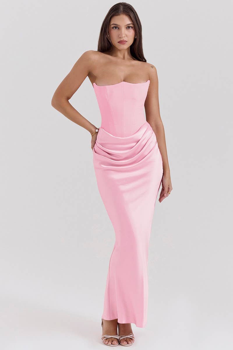 NINEXIS - Wholesale Dress - Women's - CWDMD5492_STRAPLESS BONED FITTED SOLID COLOR MERMAID DRESS2