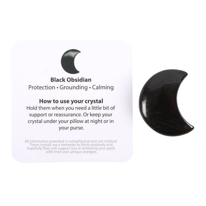 Something Different Wholesale - Wholesale Spiritual Stone/Crystal - The Darkest Nights Black Obisidian Moon in a Bag