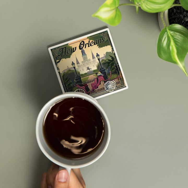 Lantern Press - Wholesale Coasters - CERAMIC COASTER New Orleans, Louisiana, Litho1