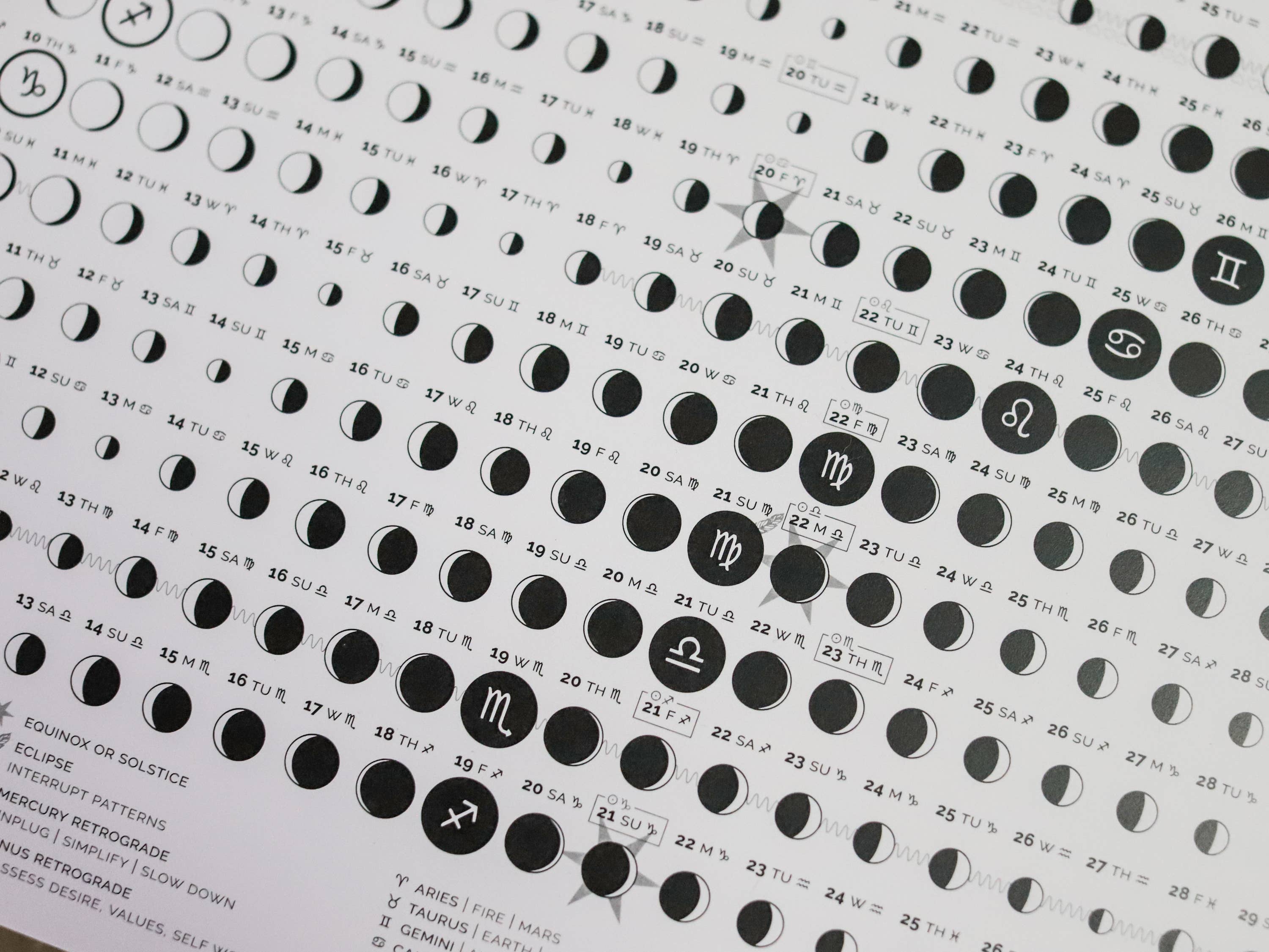 Taming the Tangle - Wholesale Calendar - Noir 2026 Moon Calendar poster5