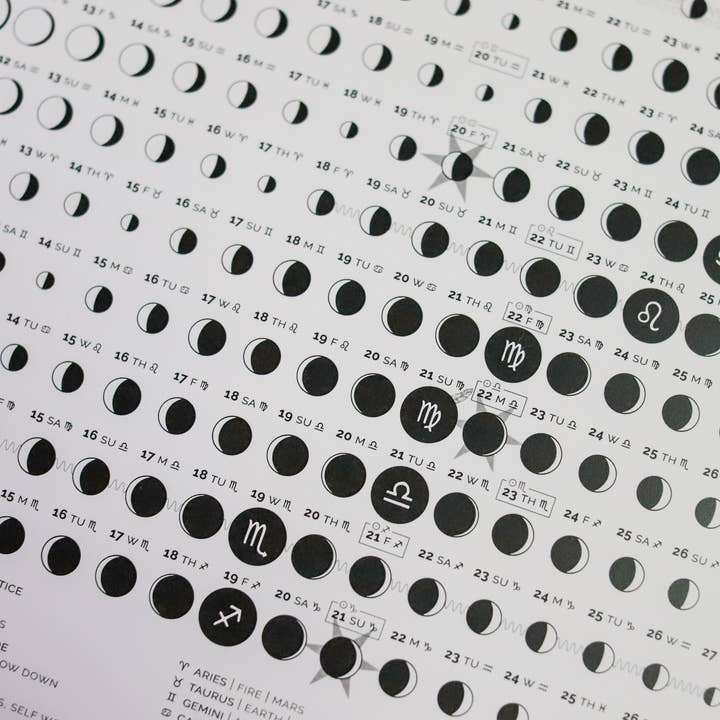 Taming the Tangle - Wholesale Calendar - Noir 2026 Moon Calendar poster5