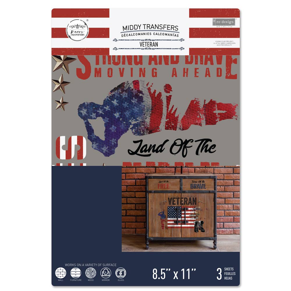 Redesign with Prima - Wholesale Sublimation Transfer - Redesign With Prima Decor Transfers 8.5x11 Veteran1