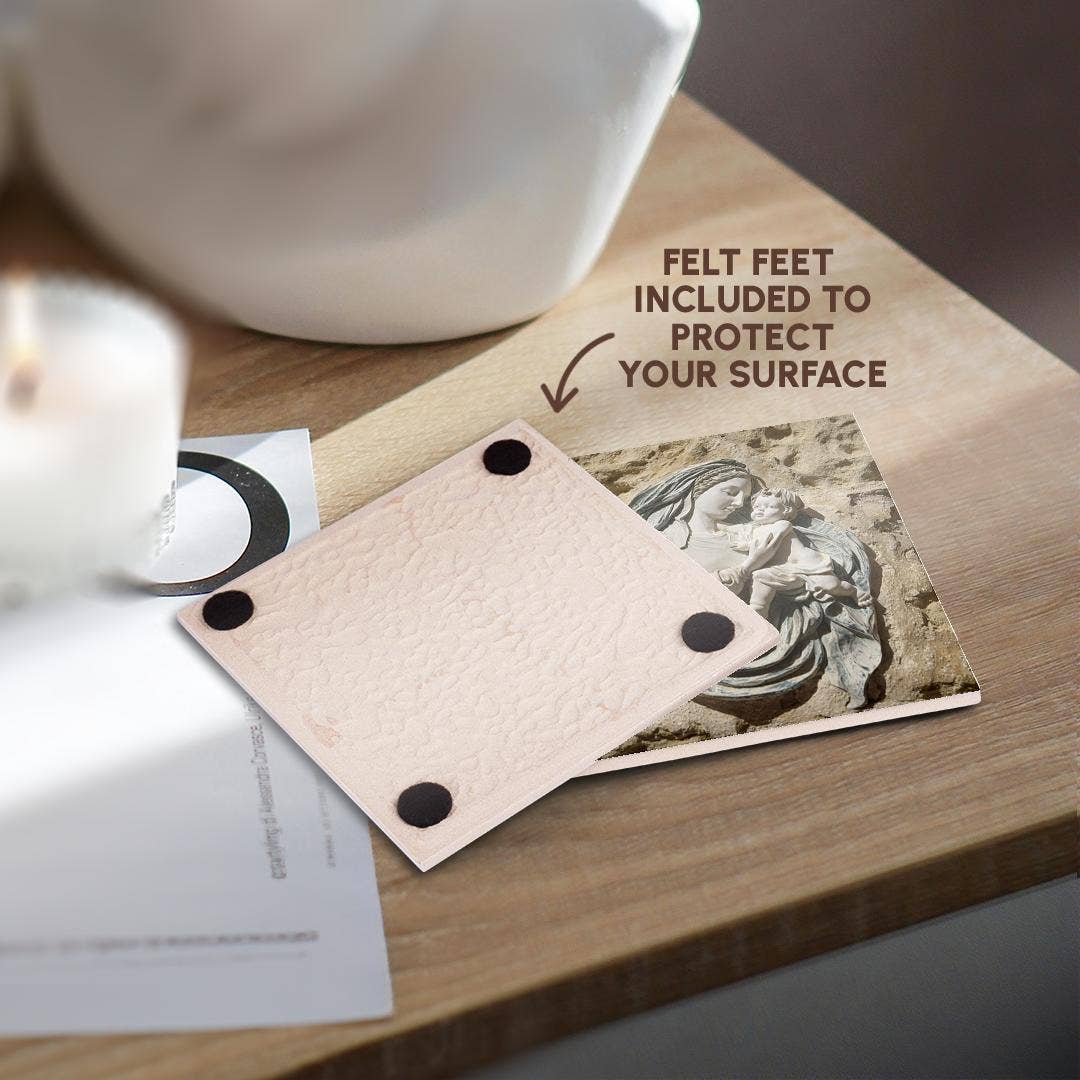 3dRose - Wholesale Coffee Mug - 3dRose, Valletta, Malta. Walled city, Mother and a child fresco on limestone., Coaster3