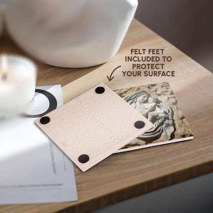 3dRose - Wholesale Coffee Mug - 3dRose, Valletta, Malta. Walled city, Mother and a child fresco on limestone., Coaster3