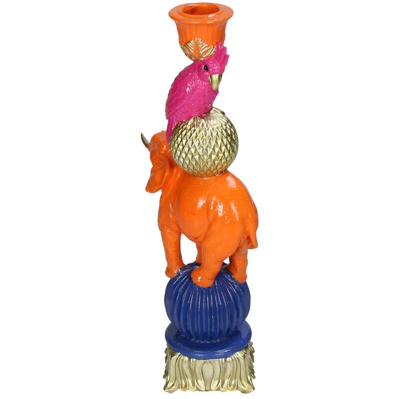 Trendhero.nl/b2b - Vente Bougeoirs - Bougeoir éléphant orange - hauteur 26 cm3