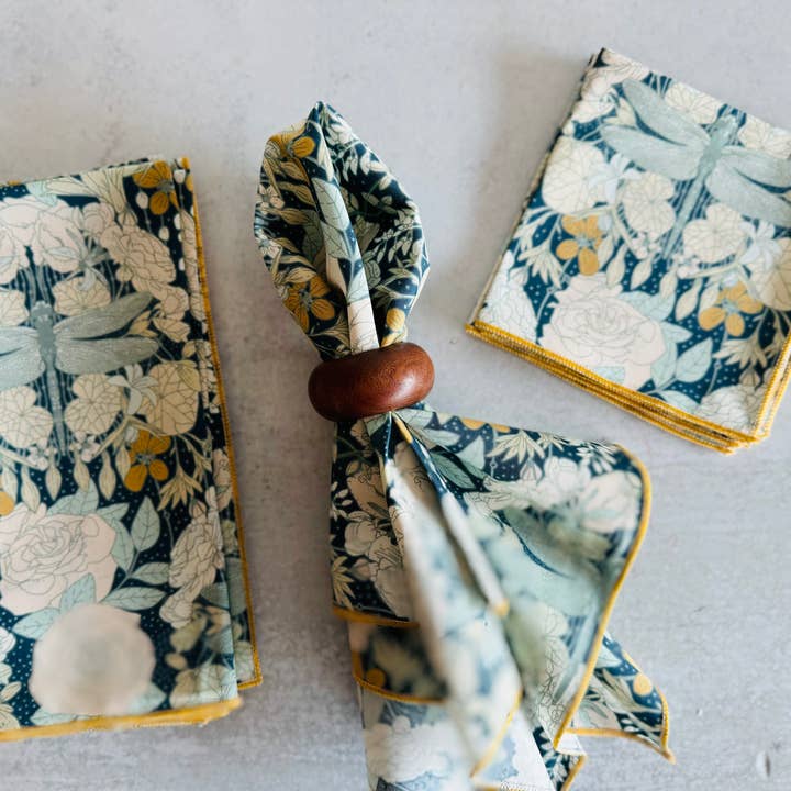 Dot and Army - Wholesale Dinner & Cloth Napkin - Dragonflies at Twilight Cloth Napkins, set of four2