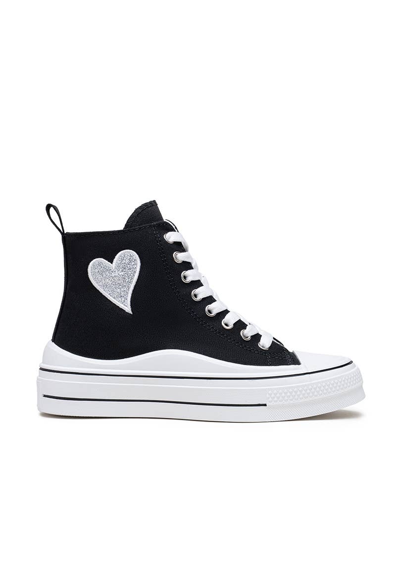 LADY GLORY - Wholesale Lifestyle Sneakers - Women's - Women's High-Top Sneakers with Glitter Heart20
