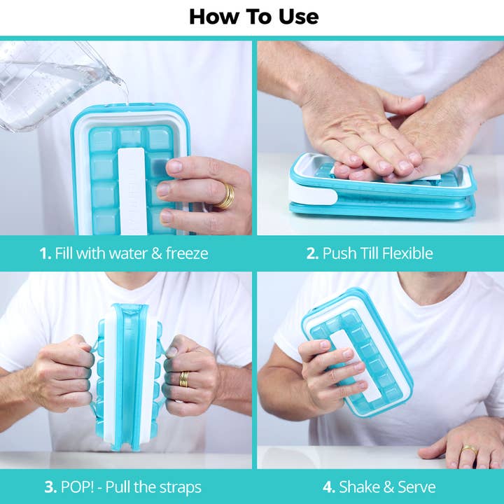 ICEBREAKER NORDIC® – wholesale Ice tray/mould – ICE CUBE TRAY ICEBREAKER POP 2.0, Clear Water Blue 4-in-1