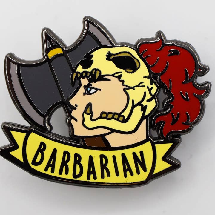 Banner Class Pin - Barbarian for wholesale by Foam Brain Games