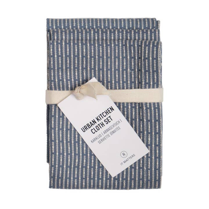 Urban kitchen cloth m (3 pack) - Grey blue stone for wholesale by The Organic Company