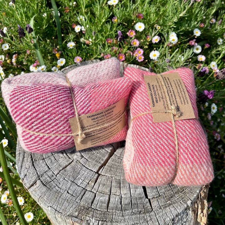 HeatPack From Tasmania – wholesale Varm/kall kompress – Återvunna rosa ullvärme-kylpaket