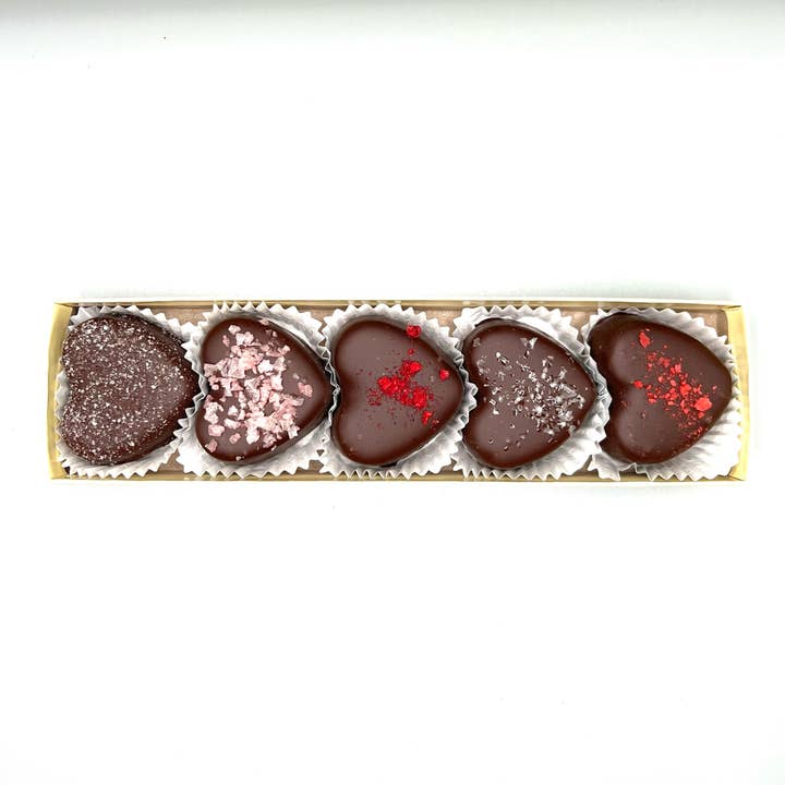 5 pc Heart Truffle Box for wholesale by Missionary Chocolates