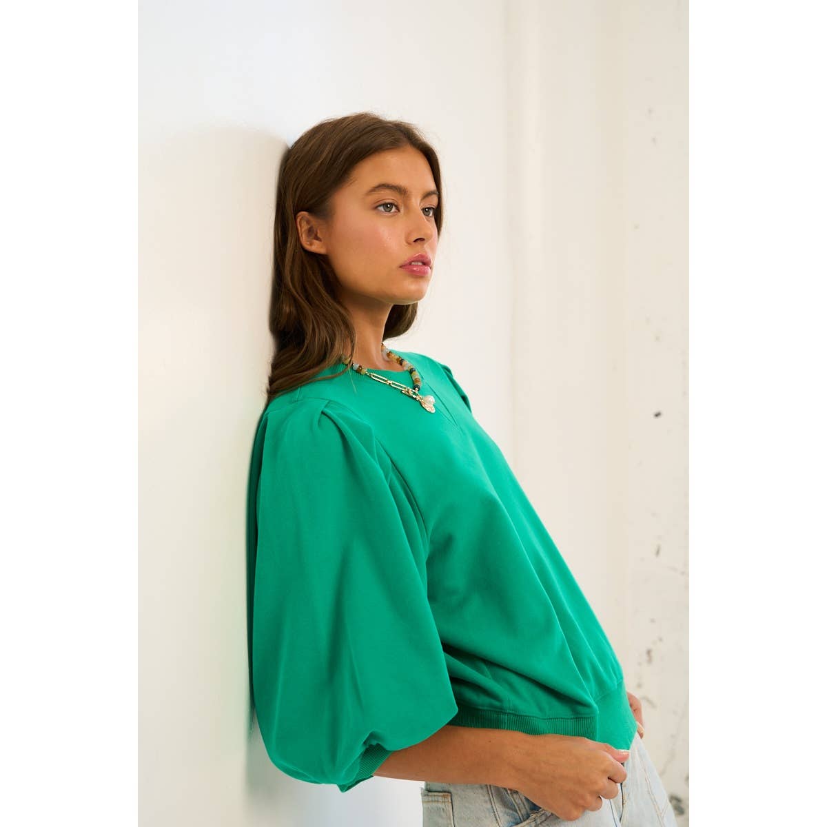 The GREii - Wholesale Sweatshirt - Women's - Premium French Terry Puff Sleeve Pullover23