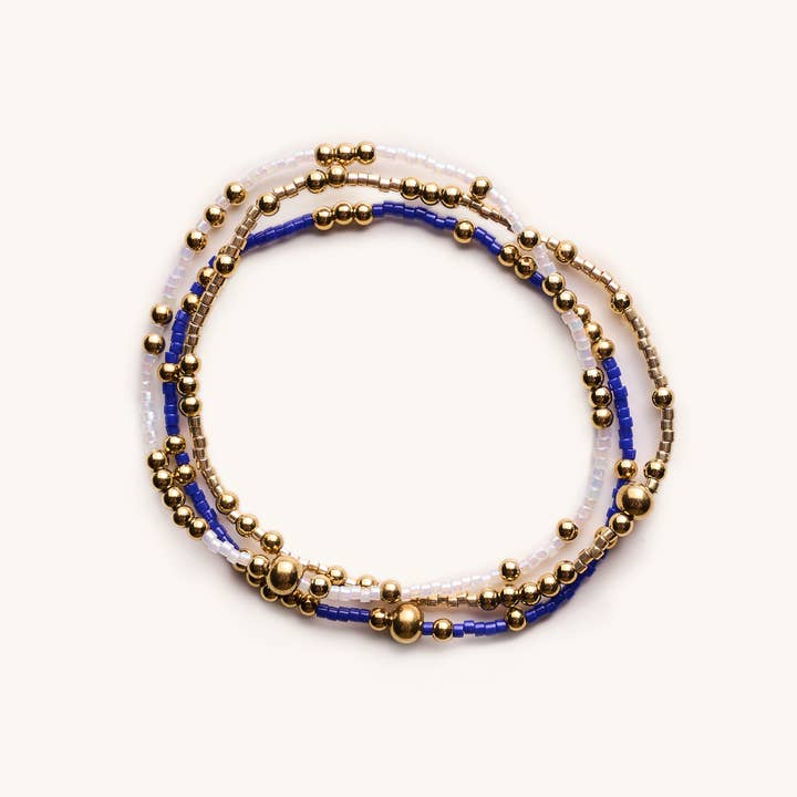 Game Day Bracelet Set- Blue for wholesale by Nikki Smith Designs