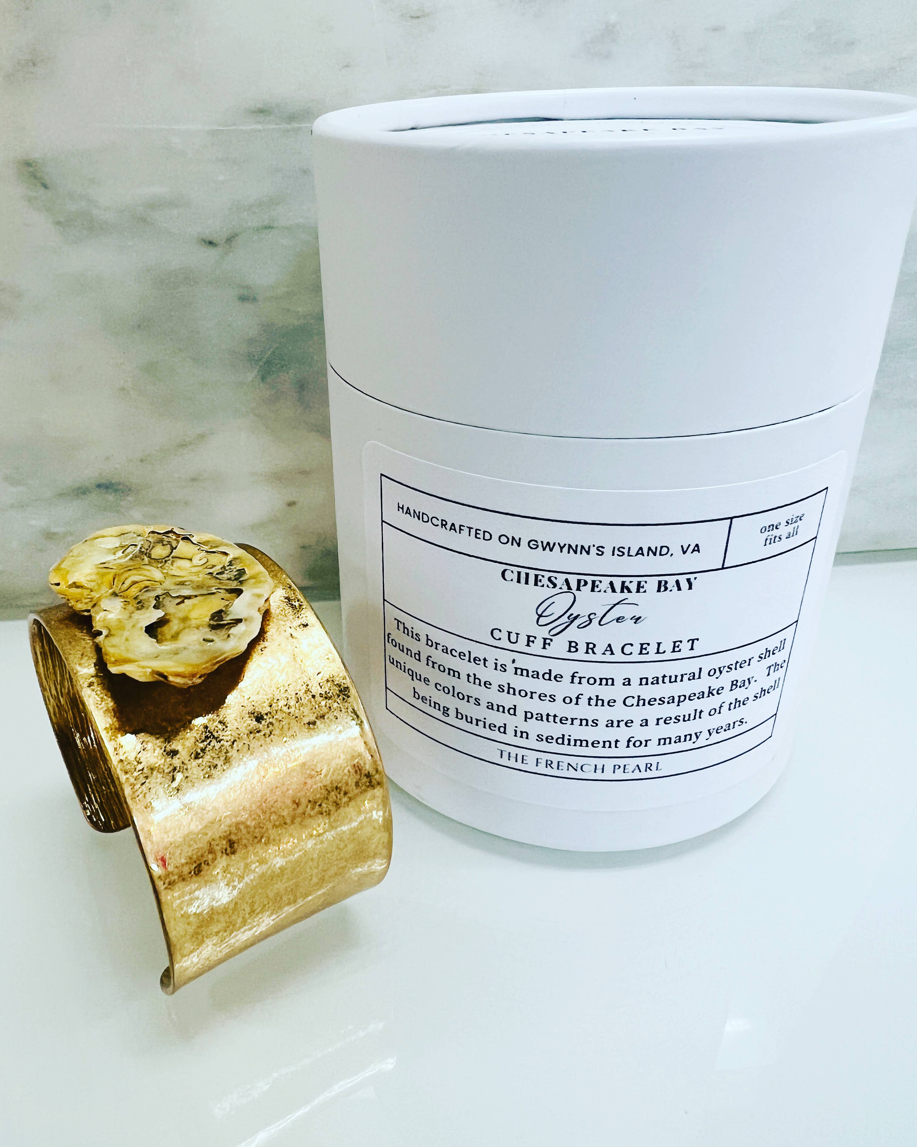 The French Pearl - Wholesale Cuff Bracelet - Chesapeake Bay Oyster Shell Cuff Bracelet - Coastal Jewelry8