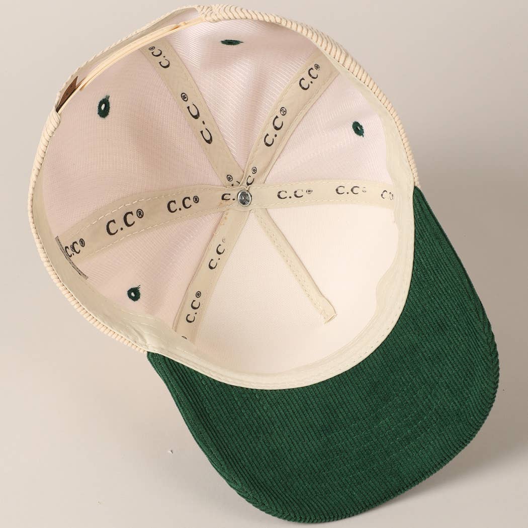 Fashion City – wholesale Baseballkeps - Unisex – Sätt den på min cowboy's Tab tvåfärgad corduroy-keps22