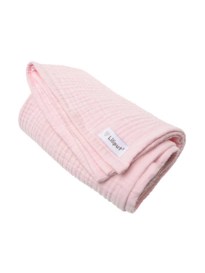 Large muslin blanket pink 120x85cm for wholesale by Liliput