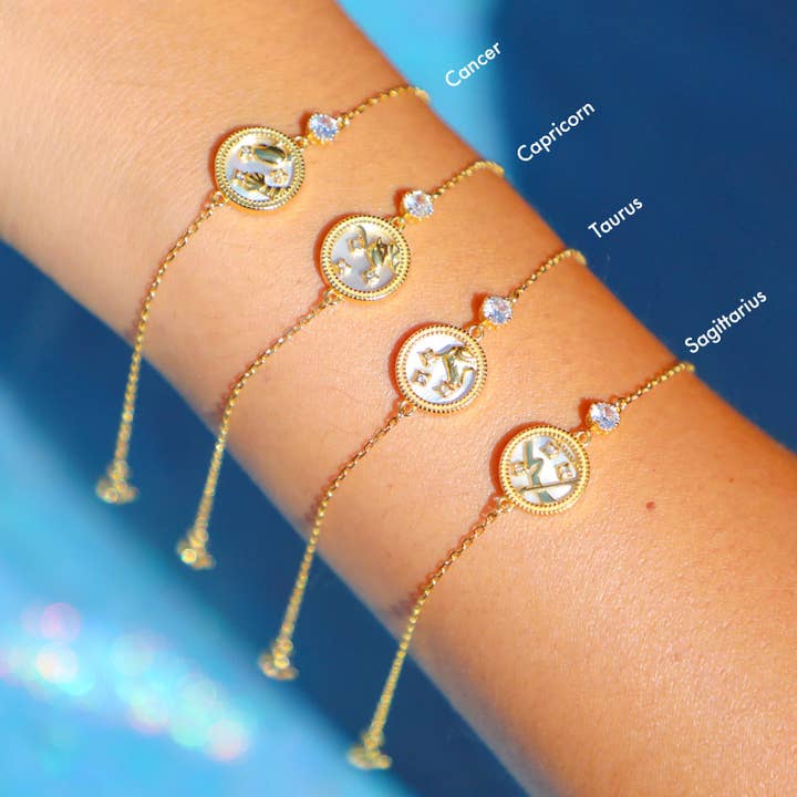 Mother of Pearl Zodiac Bracelet for wholesale by MiniDes