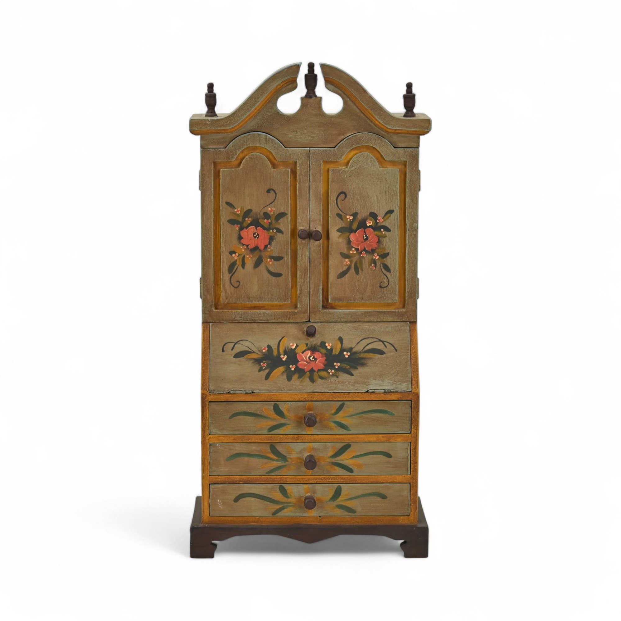 Cheungs Home Decor - Wholesale Decorative Tabletop Object - Flower Themed Mini Wood Decorative Armoire | Jewelry Chest1