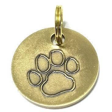 Long Paws – wholesale Halsbandsbricka - Katt och hund – Antik guldtass, hundmärken (22mm)1