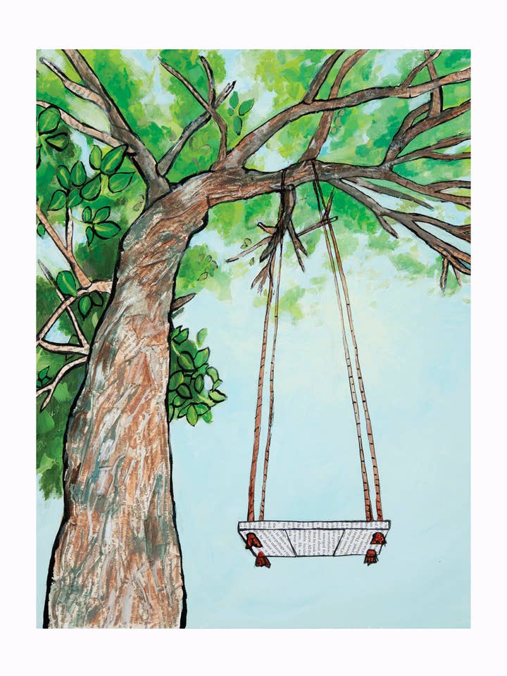 Tree Swing Art Print for wholesale by Blue Desk Art