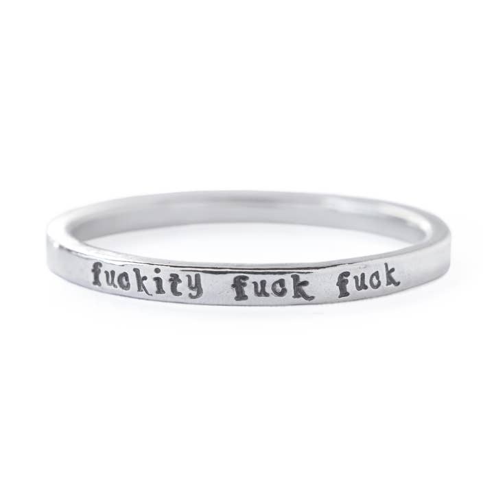Fuckity Fuck Fuck Tiny Message Ring for wholesale by Everthine Jewelry