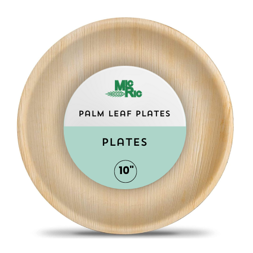 MicRic – wholesale Disposable plate – Palm Leaf 10" Round Plate (250 Buy By Box $0.39 each)0