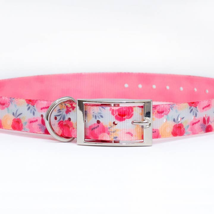Blossoms Floral Waterproof - Op maat gesneden - Hondenhalsband voor wholesale door Zaley Designs