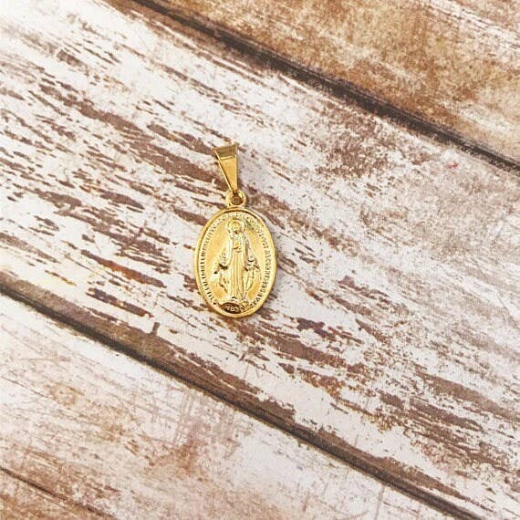 The Bead Bazaar - Wholesale Individual charm/pendant - Gold Filled Miraculous Medal, Virgin Mary Pendant, Saint Pendants, Religious Charms, Blessed Mother, Religious Medals, Spiritual Jewelry, Christian5