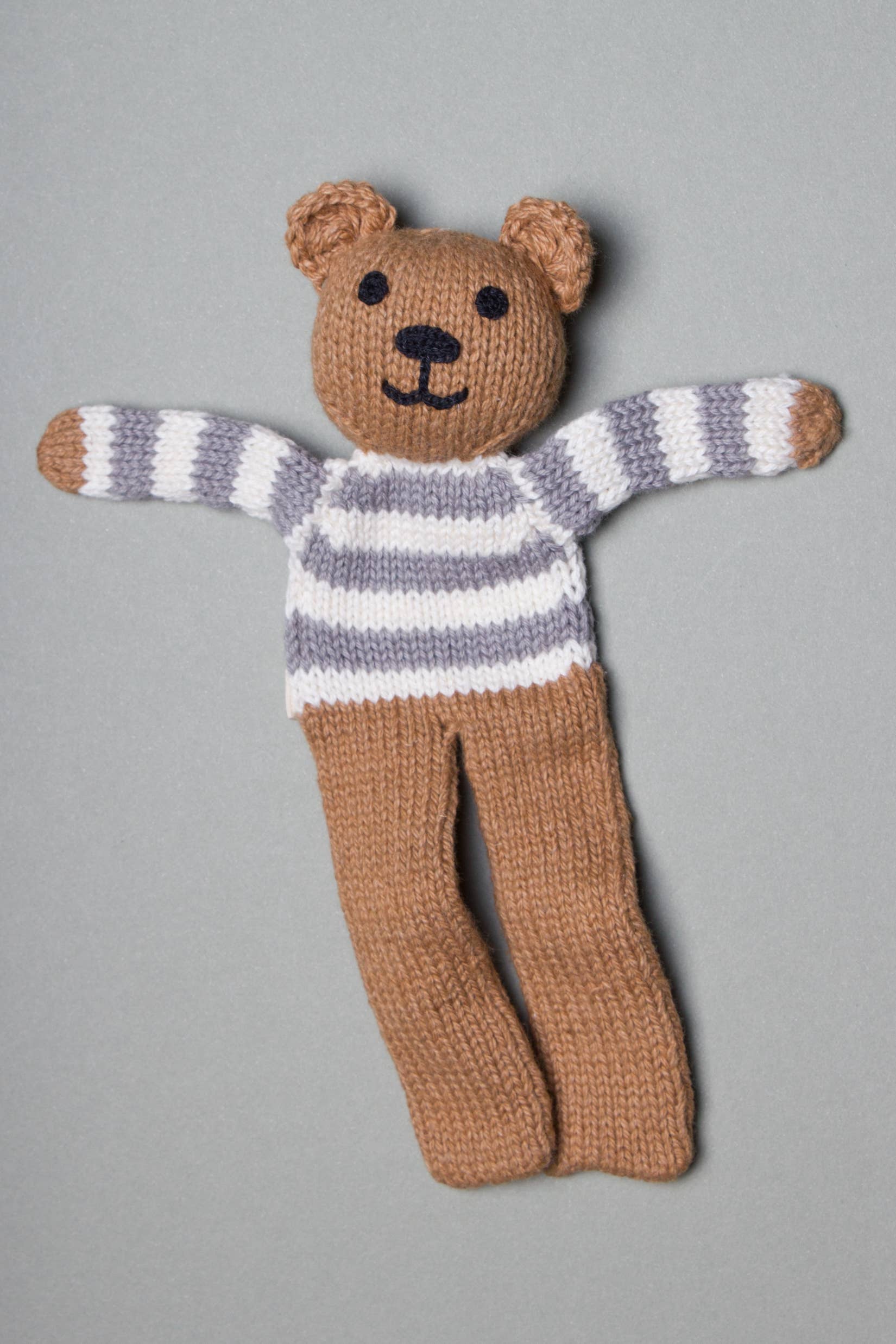 Estella - Wholesale Stuffed/Plush Toy - Kids & Baby - Organic Brown Bear with Stripes (Handmade)