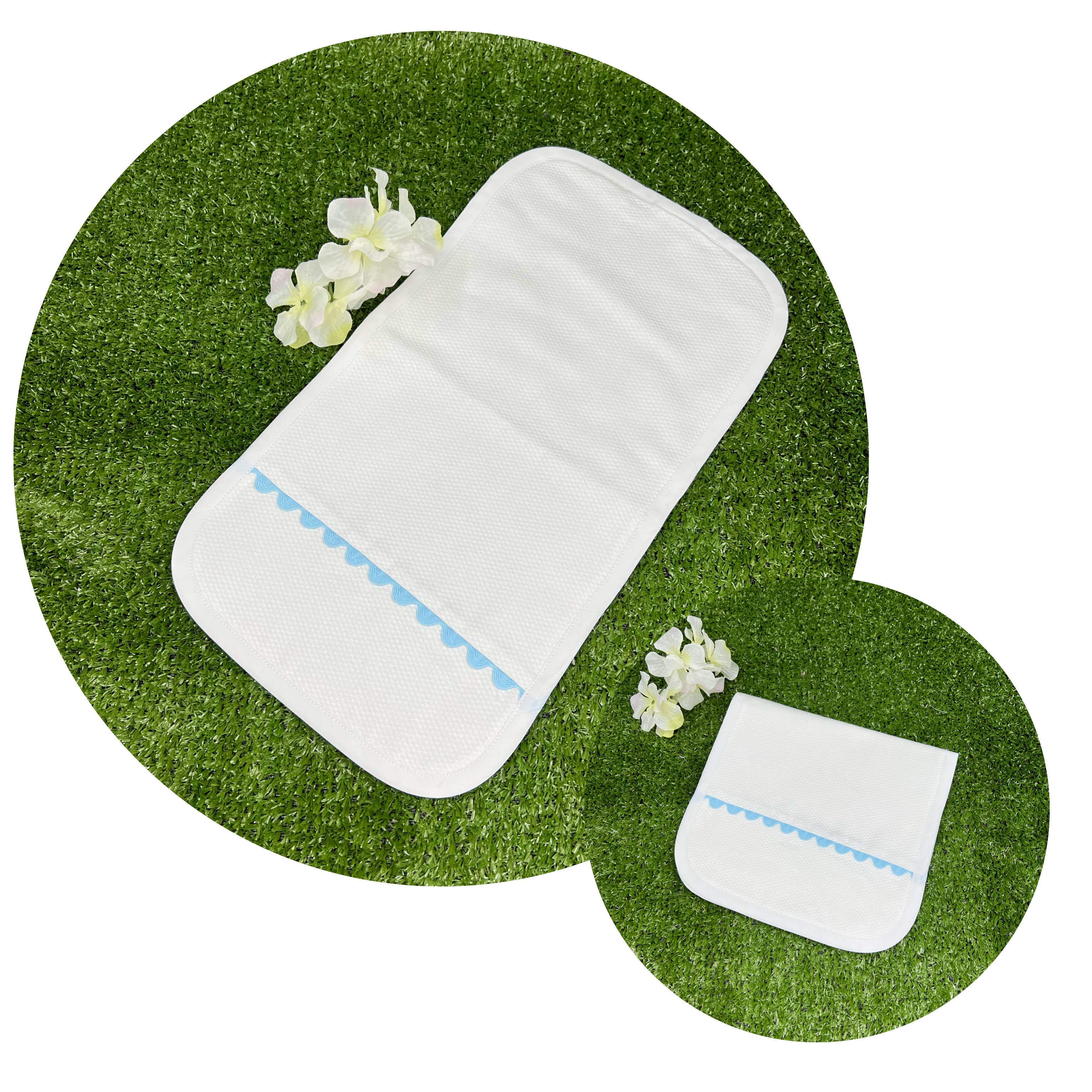 THE ROYALTY COLLECTION - Wholesale Burp Cloth - Baby - White Cotton Pique Burp Cloth1