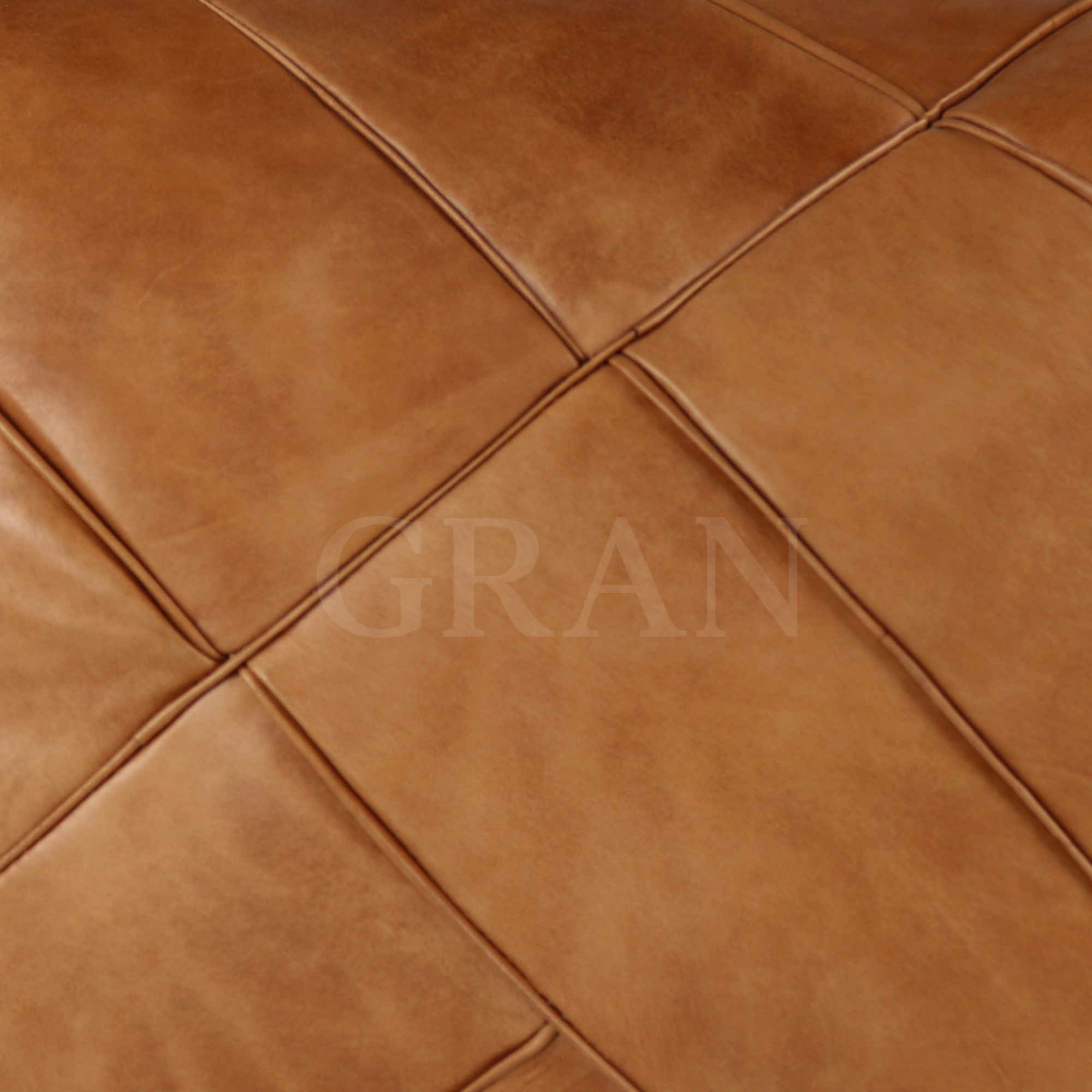 Gran Wholesale - Wholesale Pouf - Handmade Moroccan Square Leather Pouf Brown - Unstuffed 4