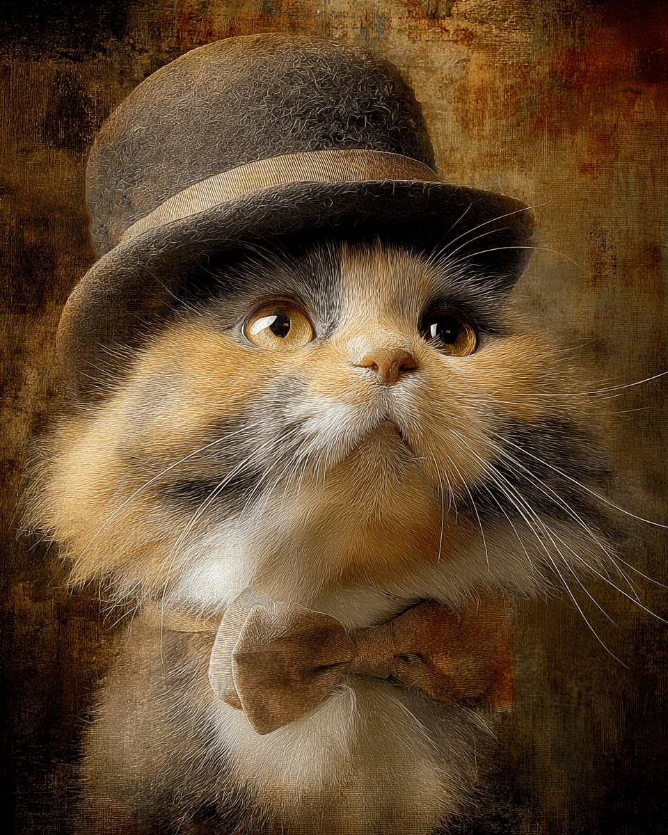 Mowbi - Wholesale Art Print - Eugene - Cats in Hats - Art Print - 8"x10" Artwork0