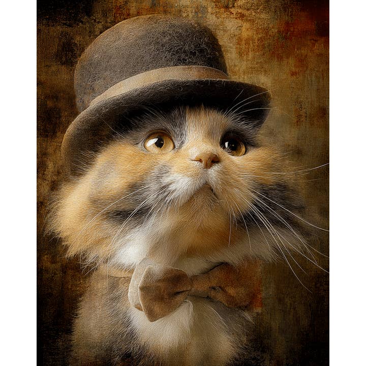 Eugene - Cats in Hats - Art Print - 8"x10" Artwork and other Purchase Wholesale eugy. Free Returns & Net 60 Terms on Faire trending on Faire.