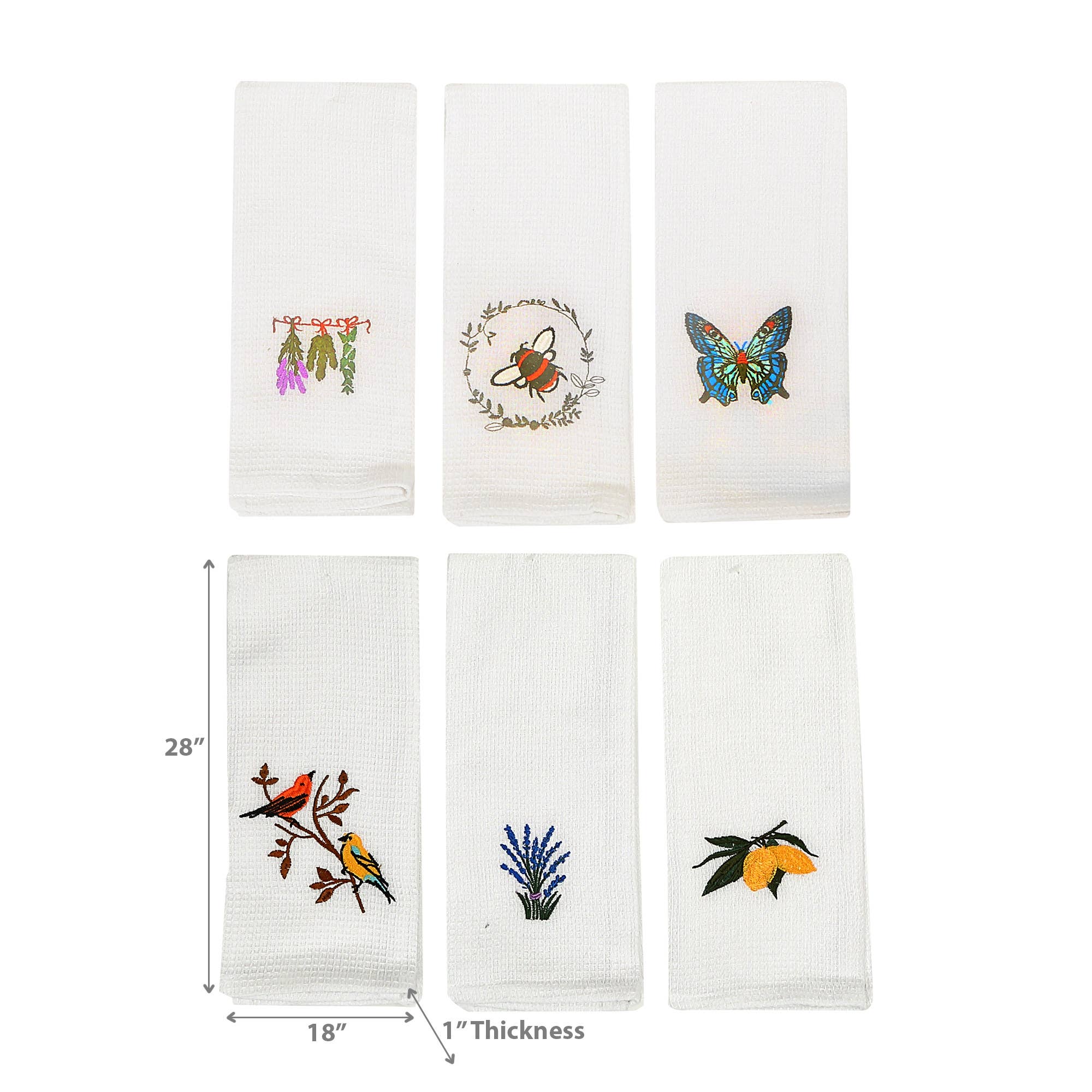 Embroidered White Waffle Kitchen Towel Asstd for wholesale on Faire1