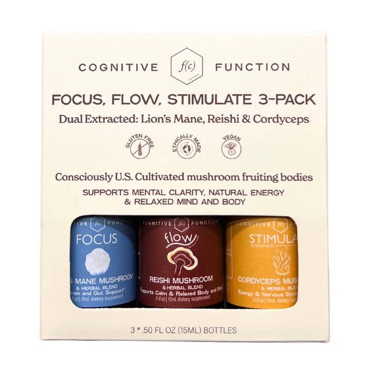 Cognitive Function - Wholesale Tincture - 3-Pack FOCUS, FLOW, STIMULATE0