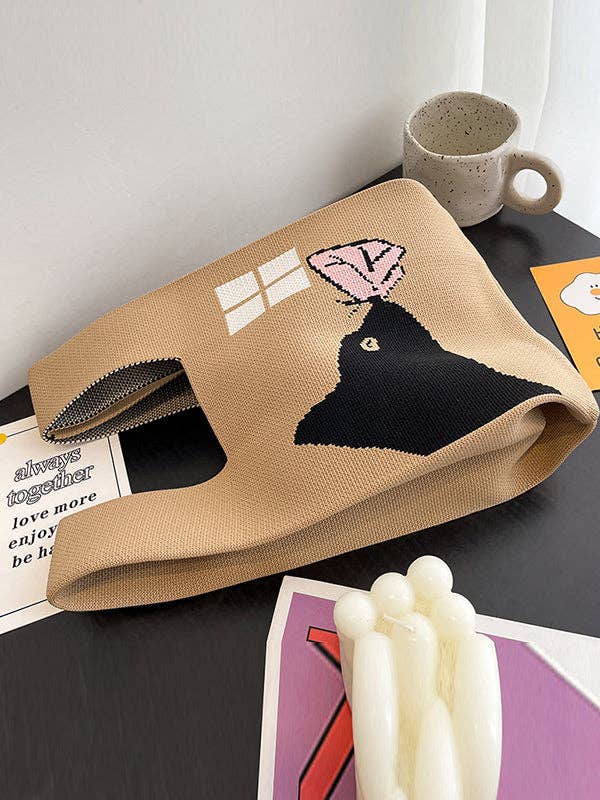 FurDecoration - Wholesale Tote Bag - Women's - Cartoon Printed Bags Accessories Woven Handbag2