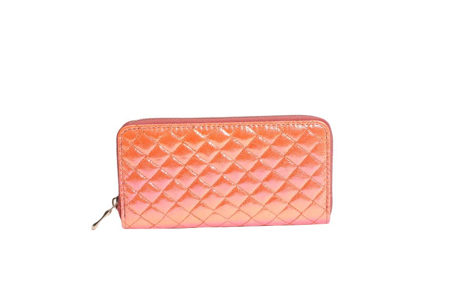 Nima Accessories Inc - Wholesale Wallet - Women's - Ladies Florescent Color Ziparound Ladies Faux Leather Wallet2