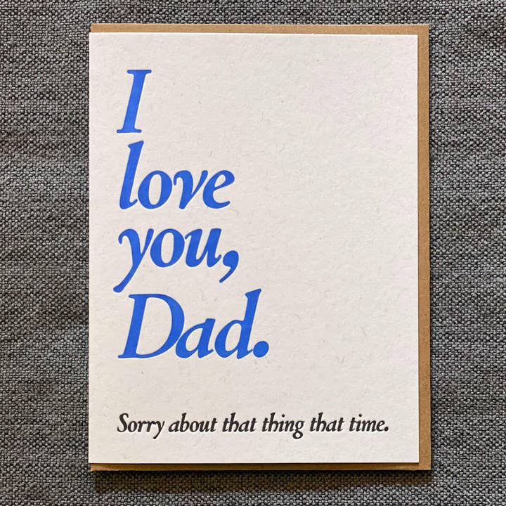 Lady Pilot Letterpress – Engroshandel Farsdagskort – Kærlighed far Fars dag lykønskningskort1